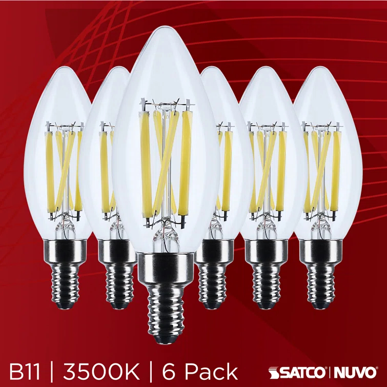 75 Watt Equivalent B11 E12/Candelabra Dimmable 3500K LED Bulb