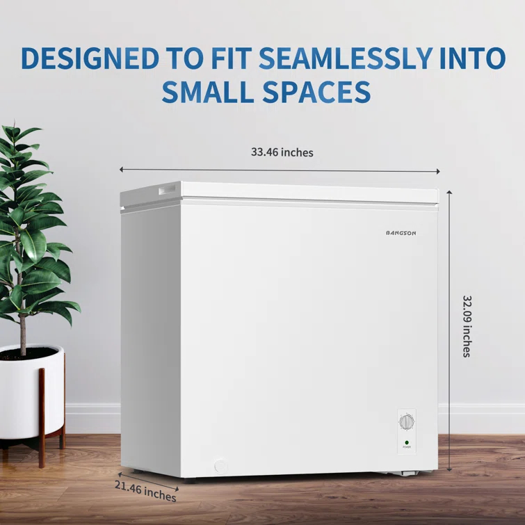 BANGSON 7.0 Cu.Ft Chest Freezer, Deep Freezer with Adjustable Thermostat, Top Open Door Freezer with Removable Basket