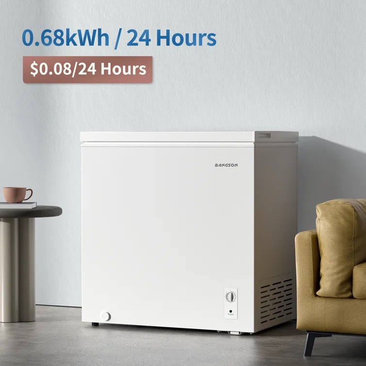 BANGSON 7.0 Cu.Ft Chest Freezer, Deep Freezer with Adjustable Thermostat, Top Open Door Freezer with Removable Basket