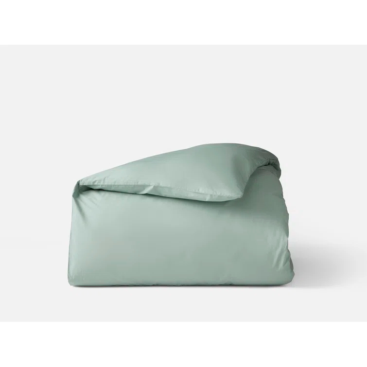 Seafoam Twin Organic Cotton Percale Duvet Cover