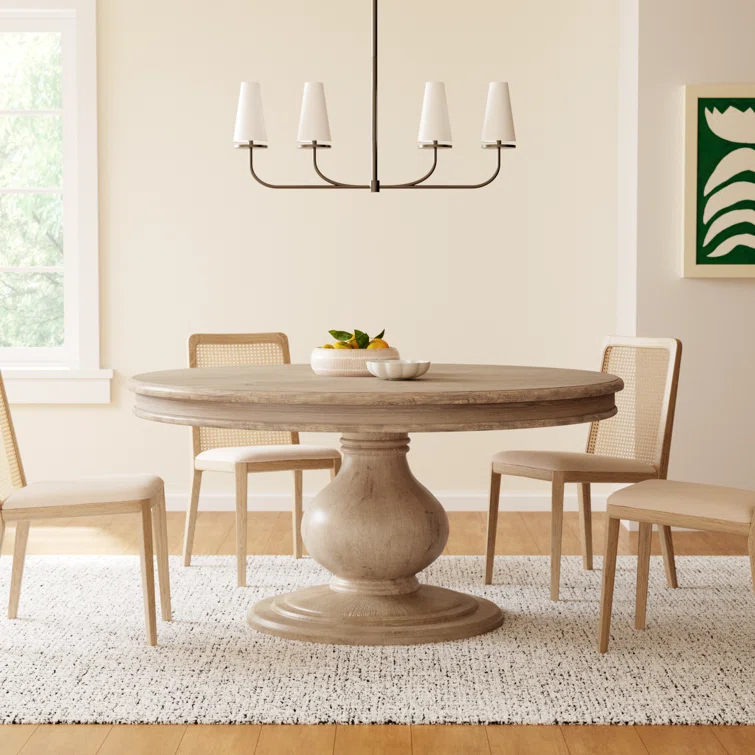 Birch Lane™ Dadeville Pine Round Solid Wood Dining Table
