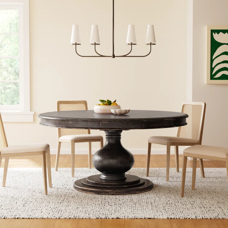 Dadeville Pine Round Solid Wood Dining Table