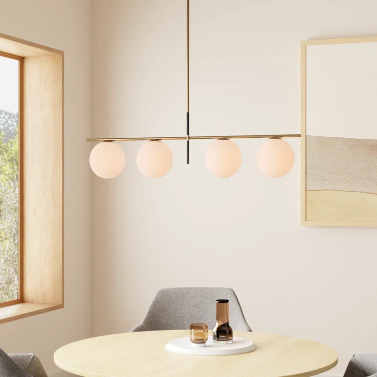 Drake 4 Light Glass Steel Dimmable Pendant