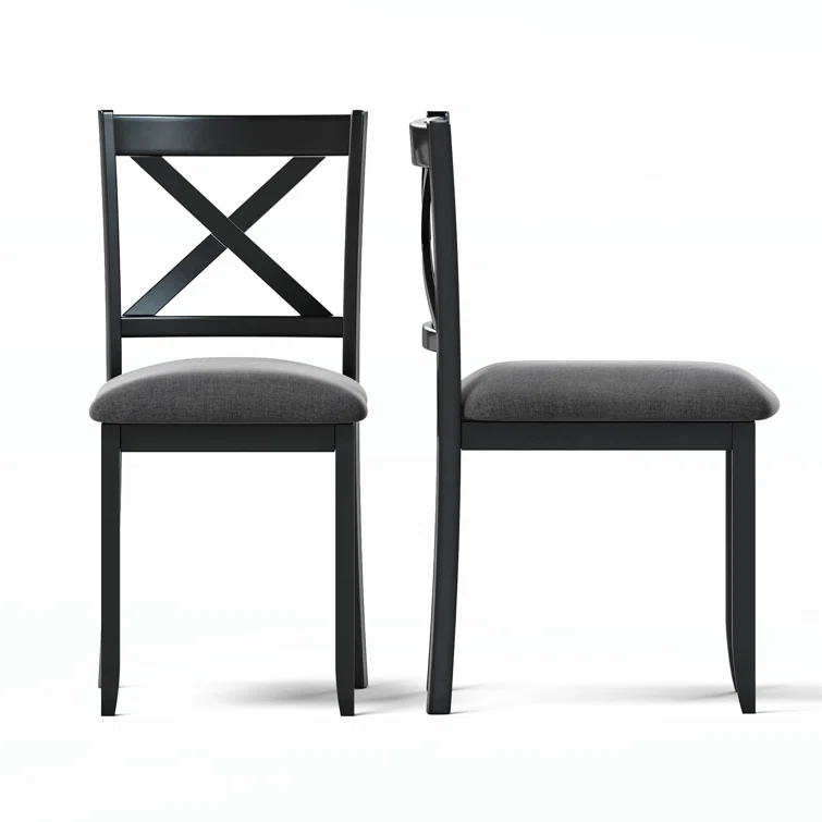 Gracie Oaks Solid Wood Upholstered Dining Chair(Set of 2)