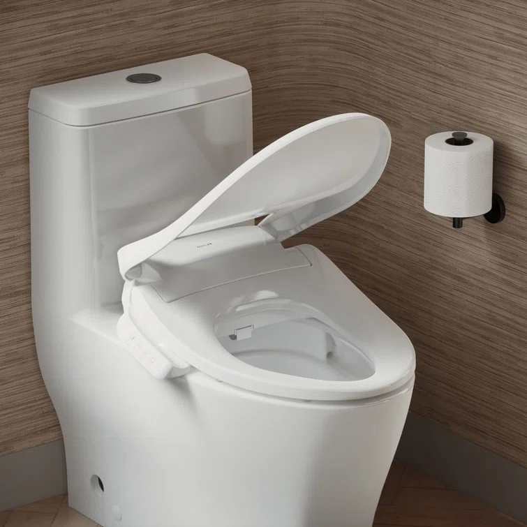 PureWash E545 Elongated Heated Bidet Toilet Seat, Electric Bidets for Existing Toilets