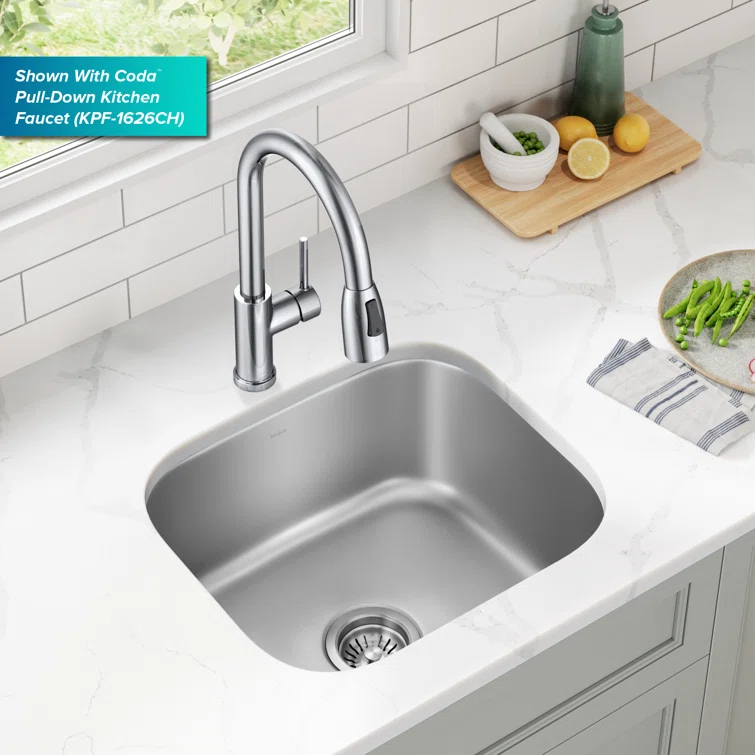 KRAUS Premier Undermount Single Bowl 18-Gauge Stainless Steel Kitchen Sink
