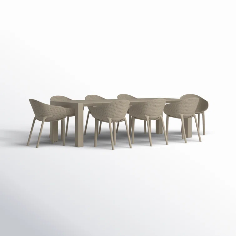 Farrah 102'' Rectangular 8 - Person Outdoor Dining Set