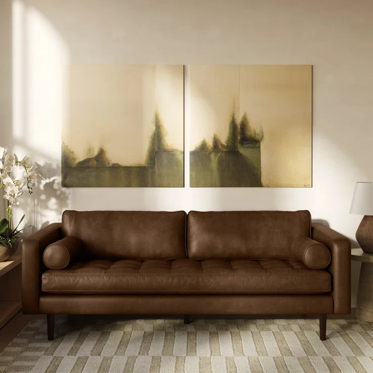 Napa 88.5'' Full-Grain Genuine Italian Leather Sofa