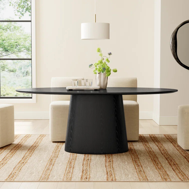 Beth Oval Dining Table - Black
