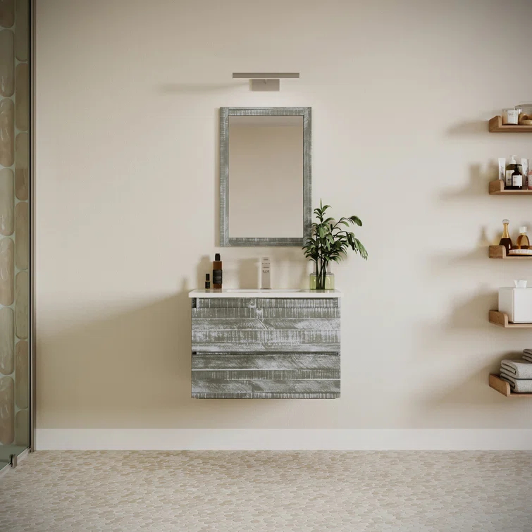 Fresca Formosa 30" Wall Mount Floating Single Sink Bathroom Vanity Set with Top and Sink - Faucet Not Included