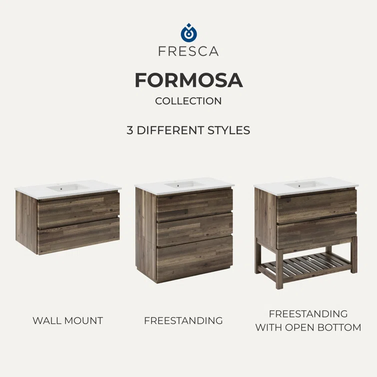Fresca Formosa 70" Wall Mount Floating Double Sink Bathroom Vanity Base Only - Top and Sink Not Included