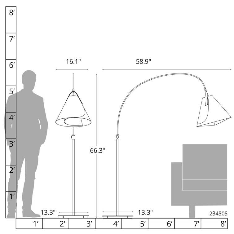 Mobius 66.3'' Arched Floor Lamp