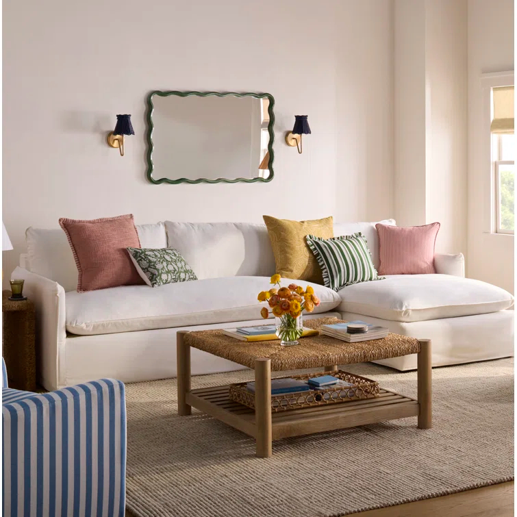 Allurine Solid Wood Wavy Wall Mirror
