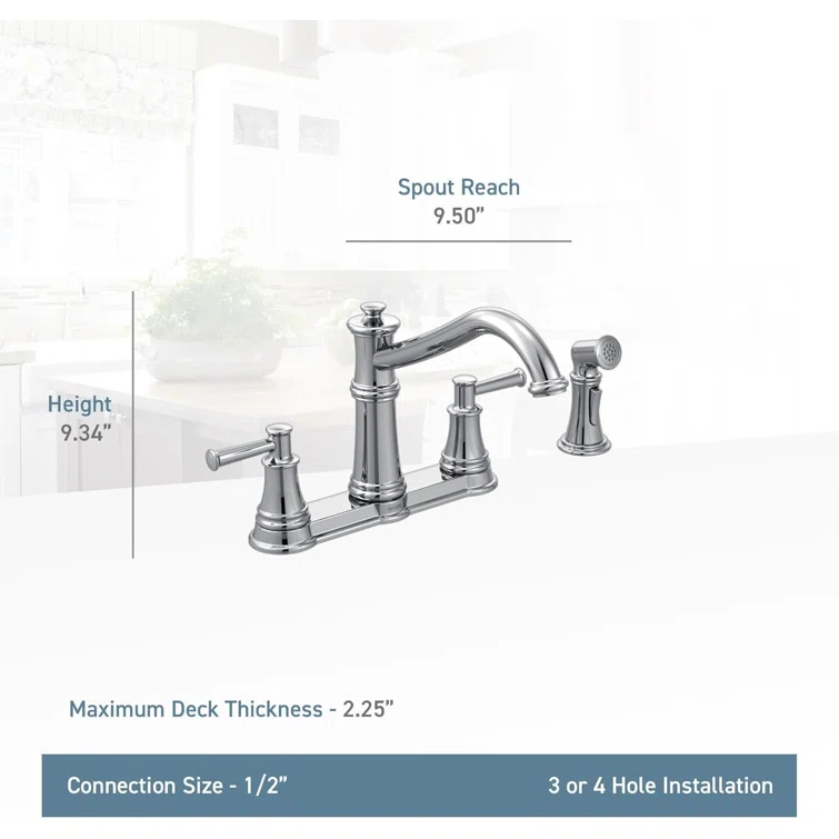 Belfield Matte Black Two-Handle High Arc Kitchen Faucet With Side Spray