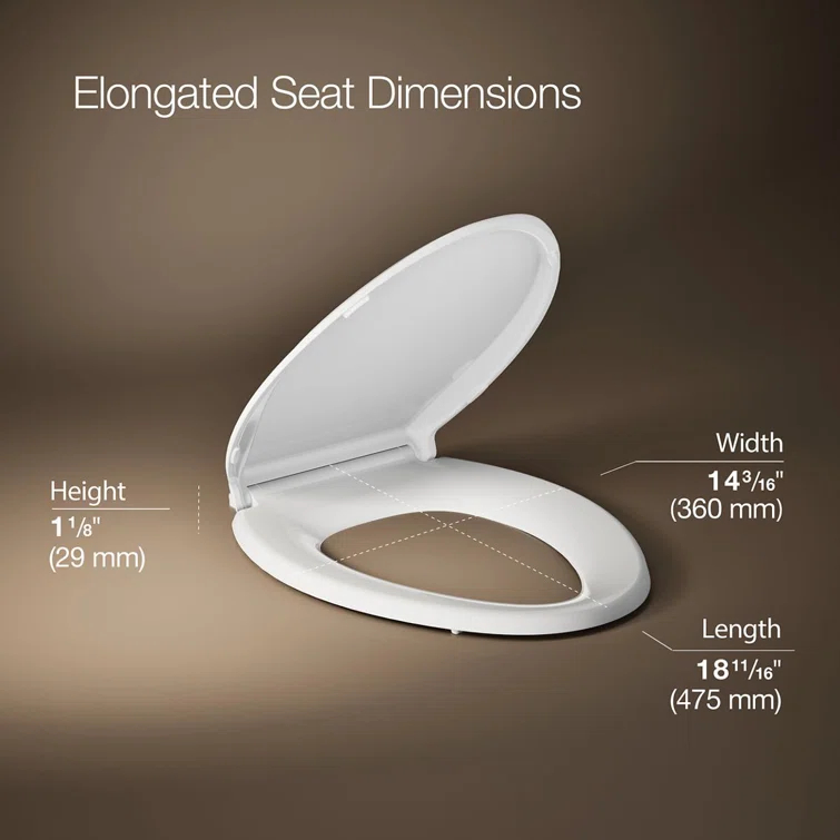 Cachet® Quiet-Close with Quick-Attach Hinges and Grip-Tight Elongated Toilet Seat