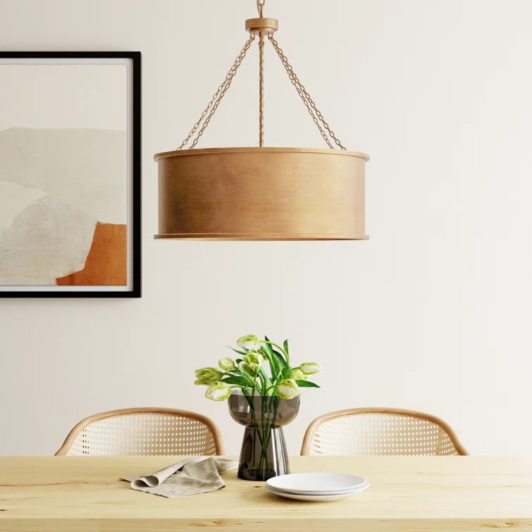 Soho 6 Light Metal Dimmable Drum Chandelier