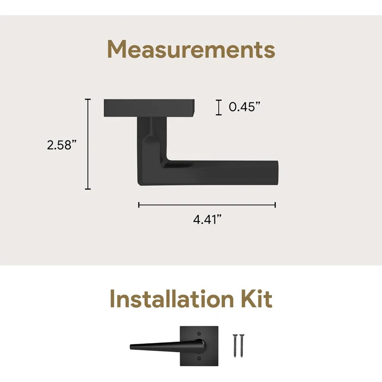 Mega Handles Schein Door Lever for Closet and French Doors I Non-Turning Screws Included