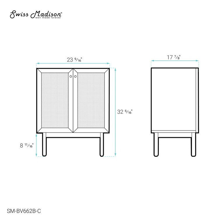 Classe 24" Bathroom Vanity In Dark Walnut Cabinet Only