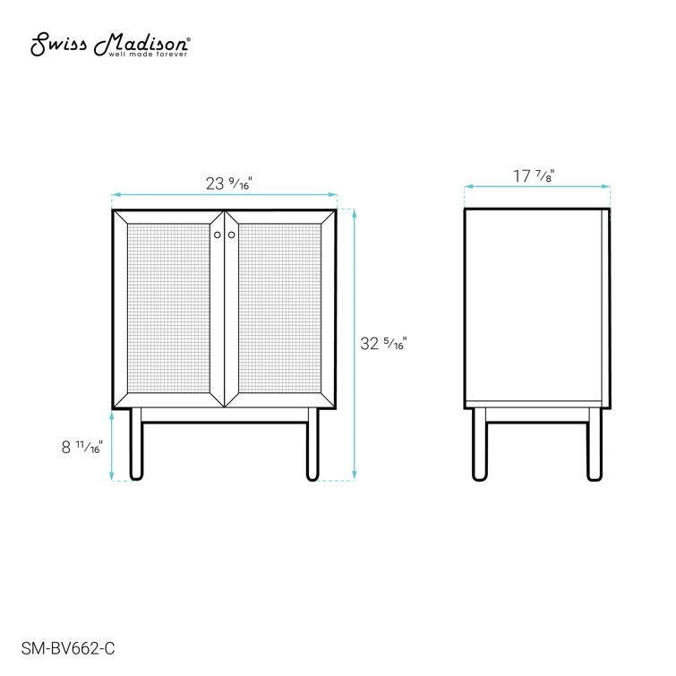 Classe 24" Bathroom Vanity In Dark Walnut Cabinet Only