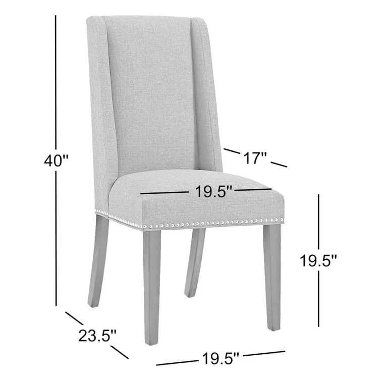 Modway Baron White Vinyl and Wood Frame Dining Chairs