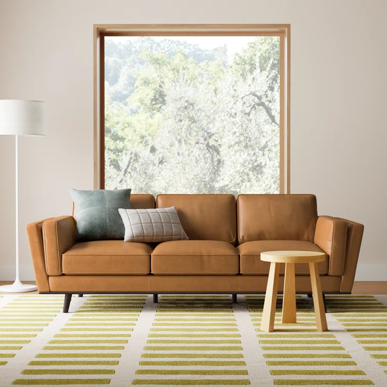 Rosanella 89'' Genuine Leather Sofa