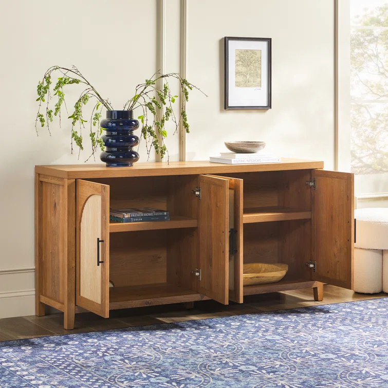 Eilisha Modern Reeded Sideboard with Arched Doors
