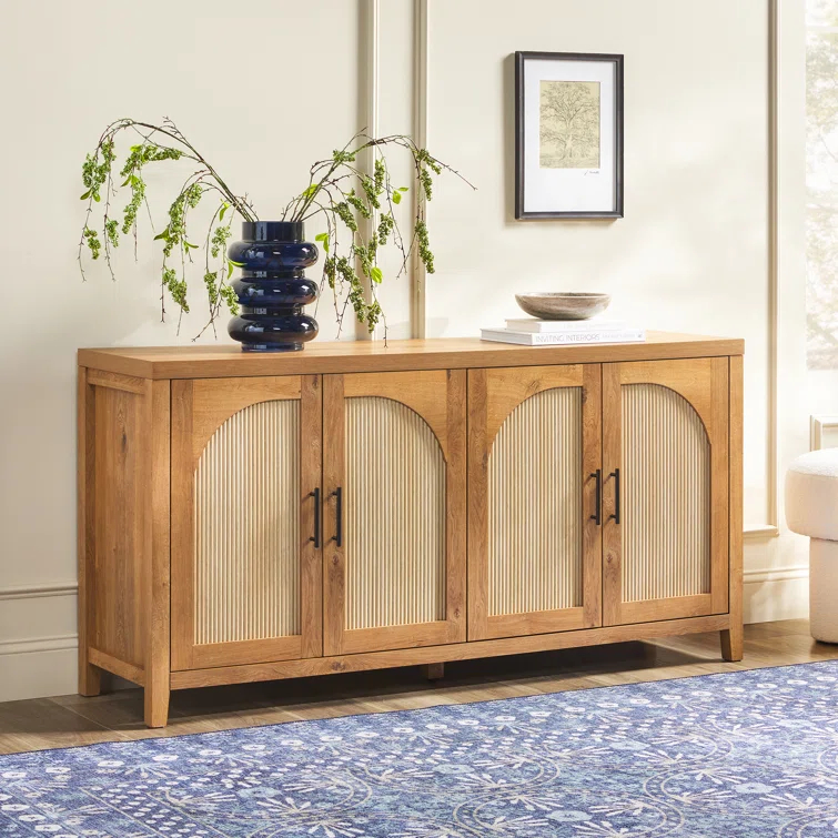 Eilisha Modern Reeded Sideboard with Arched Doors