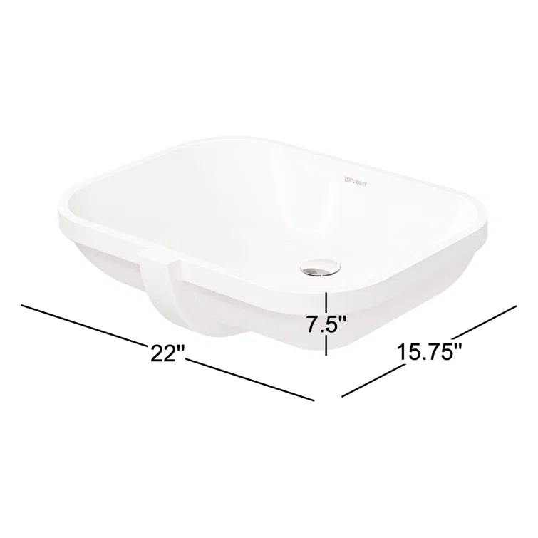 D-Code Ceramic Oval Undermount Bathroom Sink with Overflow