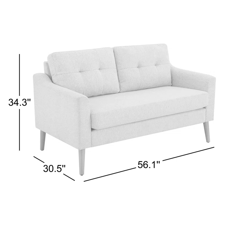 Serta Bellamy 2 in 1 Convertible Loveseat Chaise and Ottoman