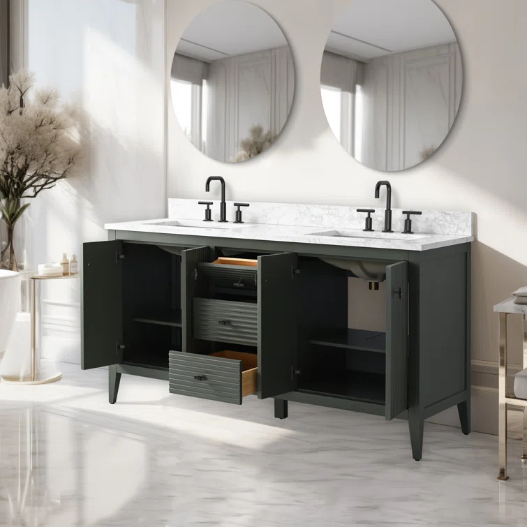 60" Double Bathroom Vanity Set