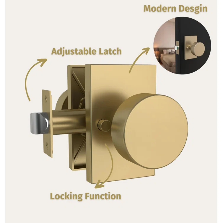 Mega Handles Laura Reversible Interior Door Knob for Bedrooms, Bathroom & Hallway | Modern Stainless Door Locks