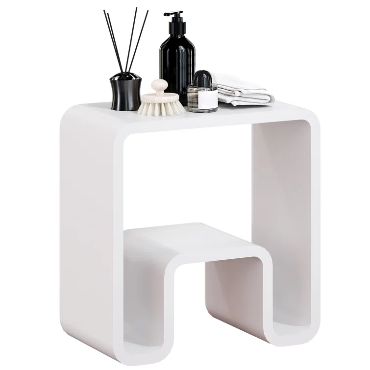 Casainc Riverside Freestanding Solid Surface Bathroom Shower Stool
