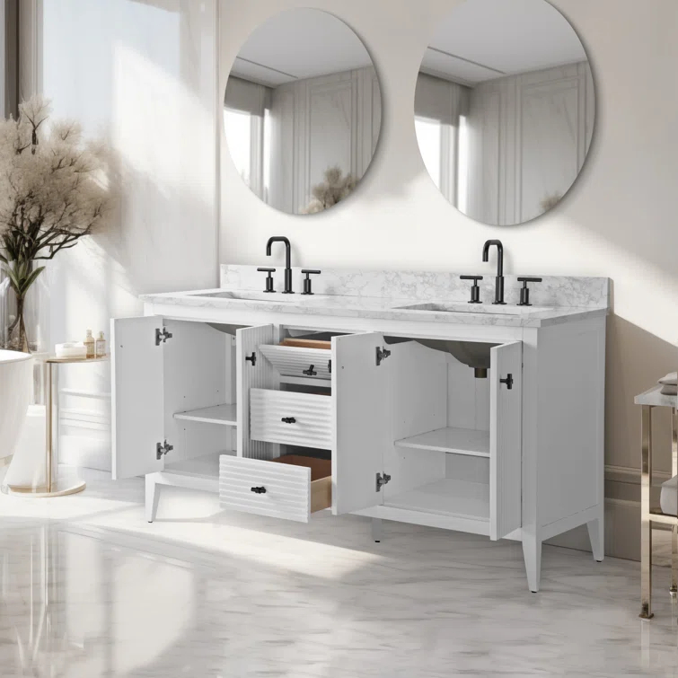 60" Double Bathroom Vanity Set