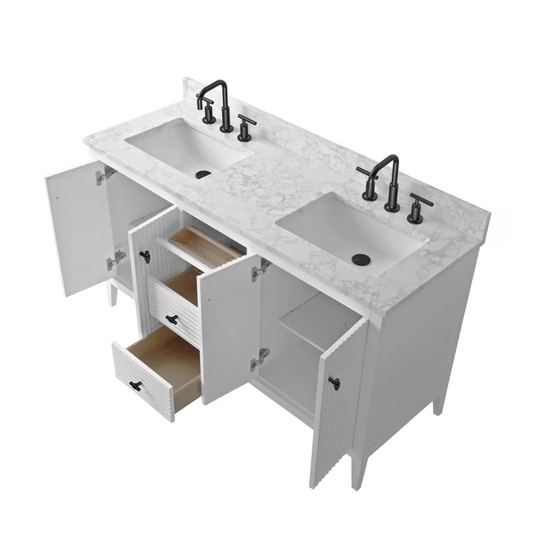 60" Double Bathroom Vanity Set