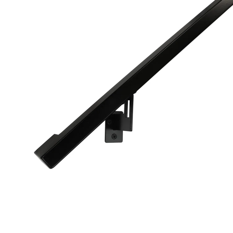 Modern Aluminum Handrail Grab Bar Kit, Adjustable Steel Brackets, Returns to Wall, Powder Coat