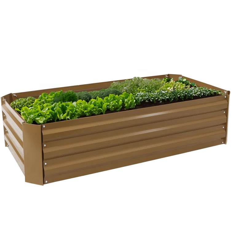 Ippolito Rectangular Galvanized Steel Raised Garden Bed
