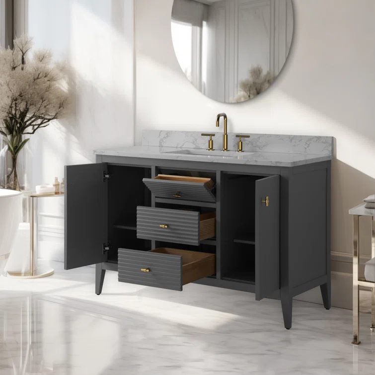 48'' Single Bathroom Vanity with Engineered Marble Top