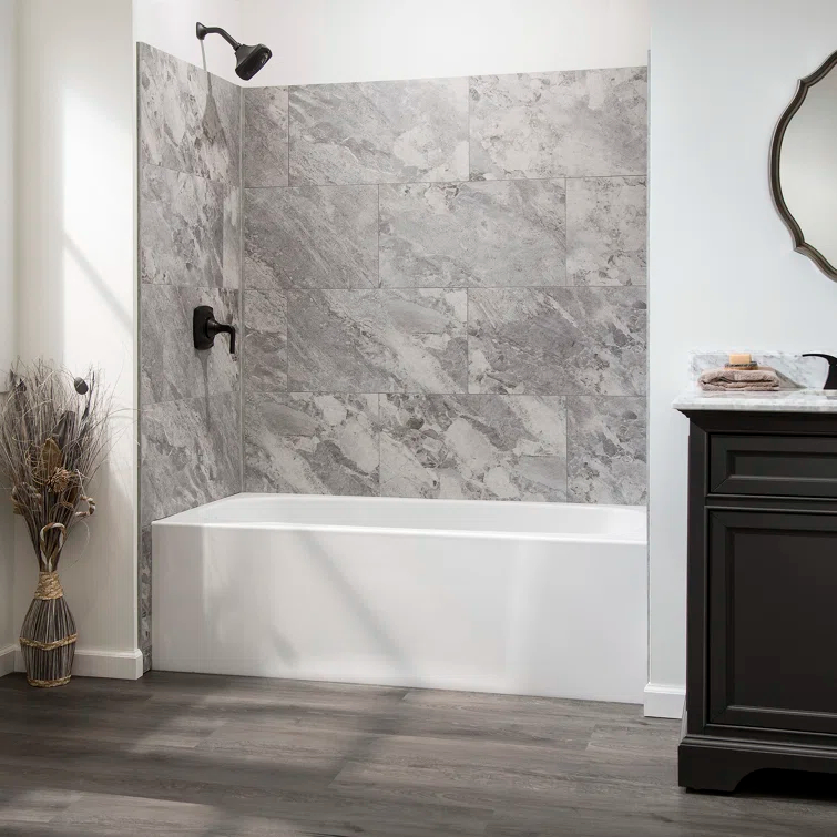 Palisade 25.6 in. x 14.8 in. Interlocking Vinyl Waterproof Wall Tiles