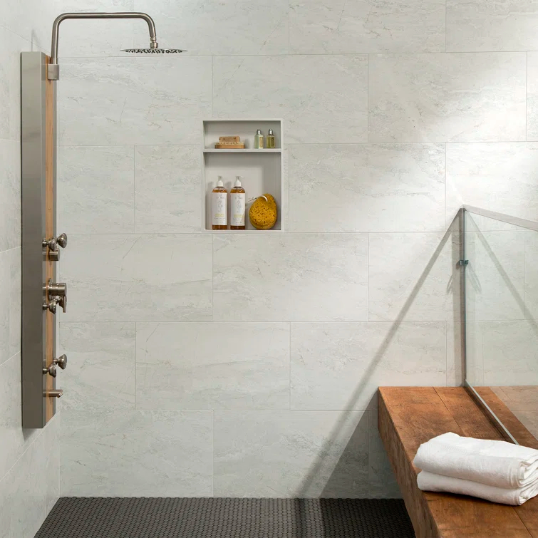 Palisade 25.6 in. x 14.8 in. Interlocking Vinyl Waterproof Wall Tiles