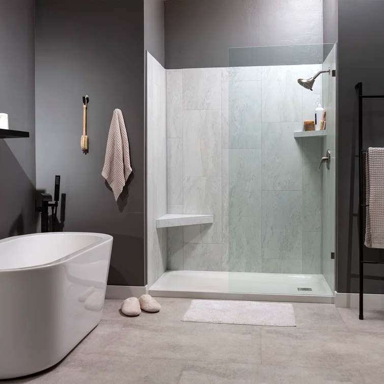 Palisade 25.6 in. x 14.8 in. Interlocking Vinyl Waterproof Wall Tiles