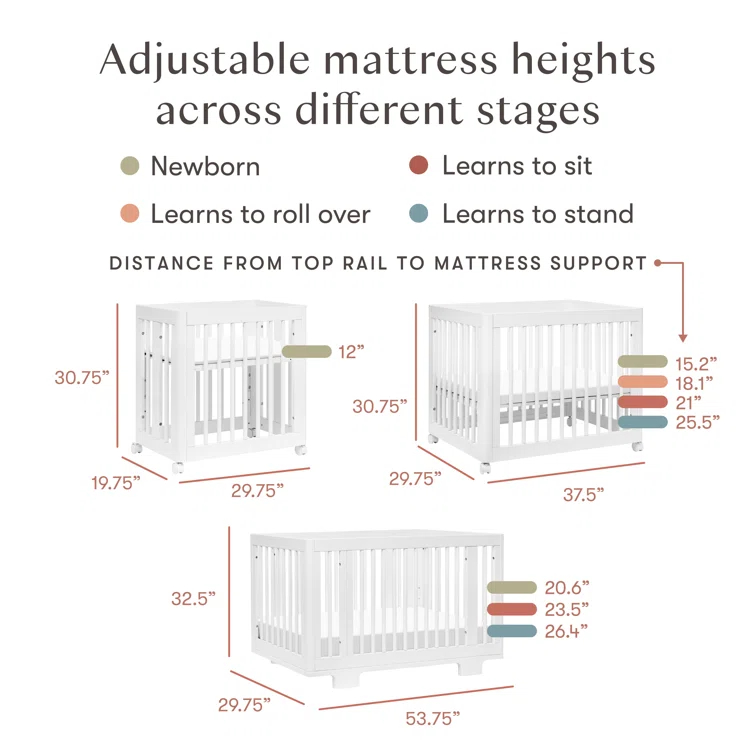Yuzu 8-In-1 Convertible Crib With All-Stages Conversion Kits