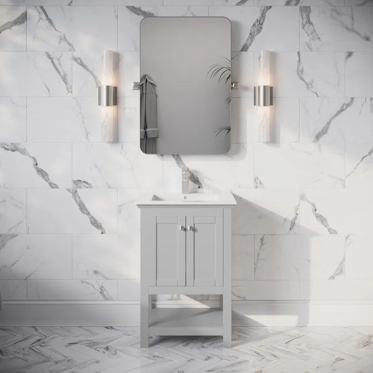 Manchester 24" Freestanding Single Sink Bathroom Vanity with Integrated Sink (Faucet Not Included)