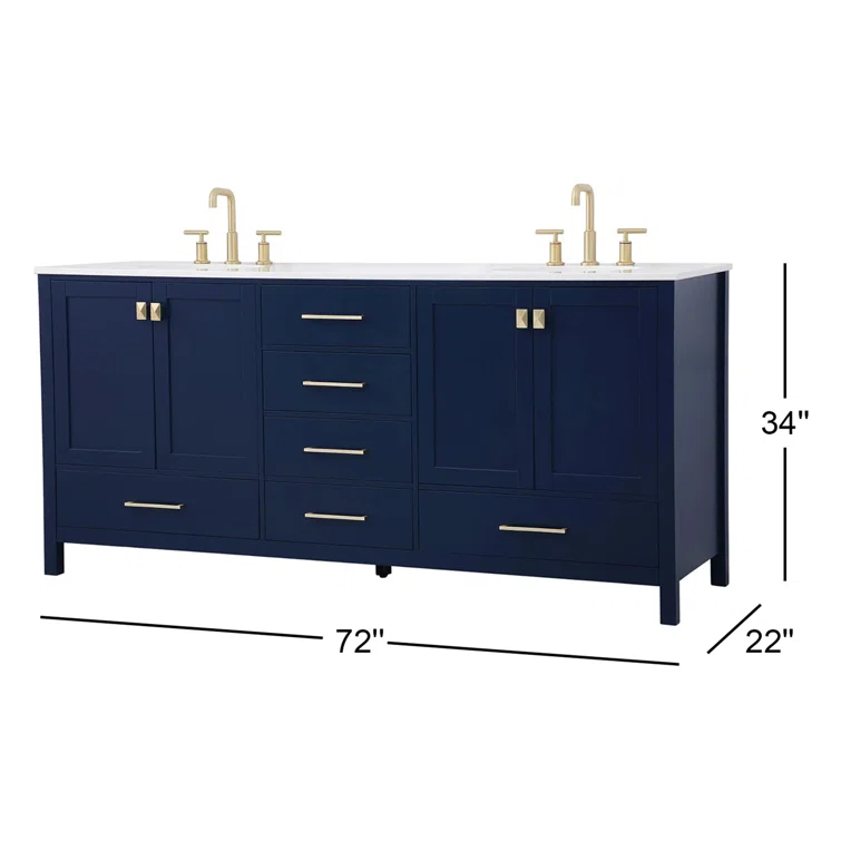 Lamborn 72'' Double Bathroom Vanity with Engineered Marble Top