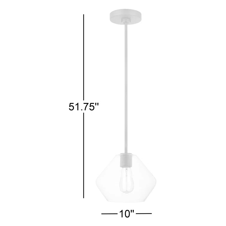 Rooks Single Light Glass Dimmable Pendant