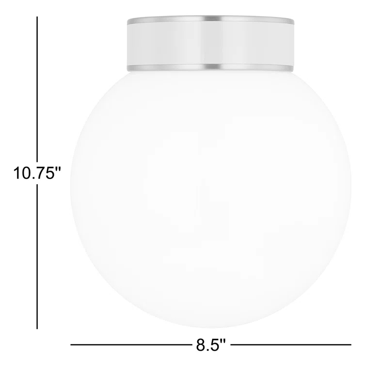 Single Light Glass Flush Mount