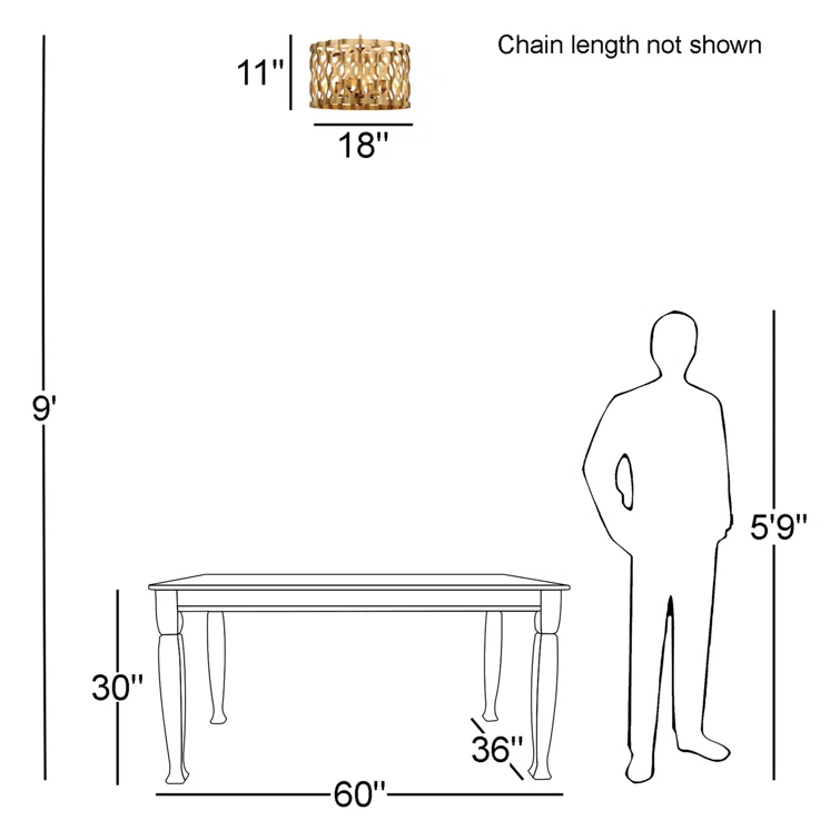 Coronade 4 - Light Dimmable Drum Chandelier