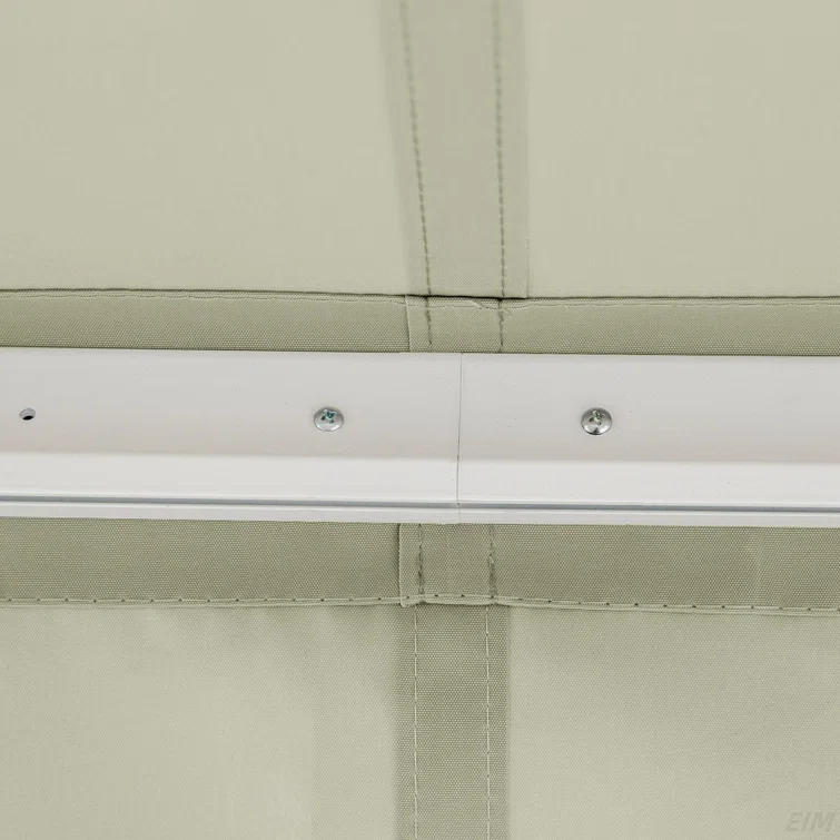 8' X 7' Patio Retractable Awning, Manual Exterior Sun Shade Deck Window Cover, Grey