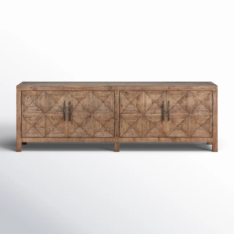 103.5'' Beige Pine Transitional Sideboard with Iron Hardware