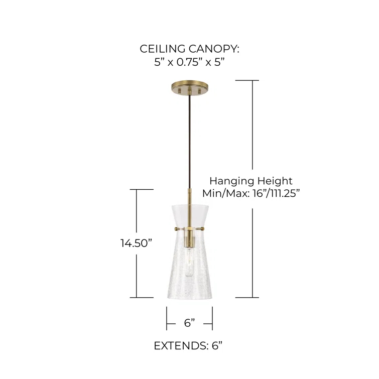 Mila 1 - Light Aged Brass Cone Pendant