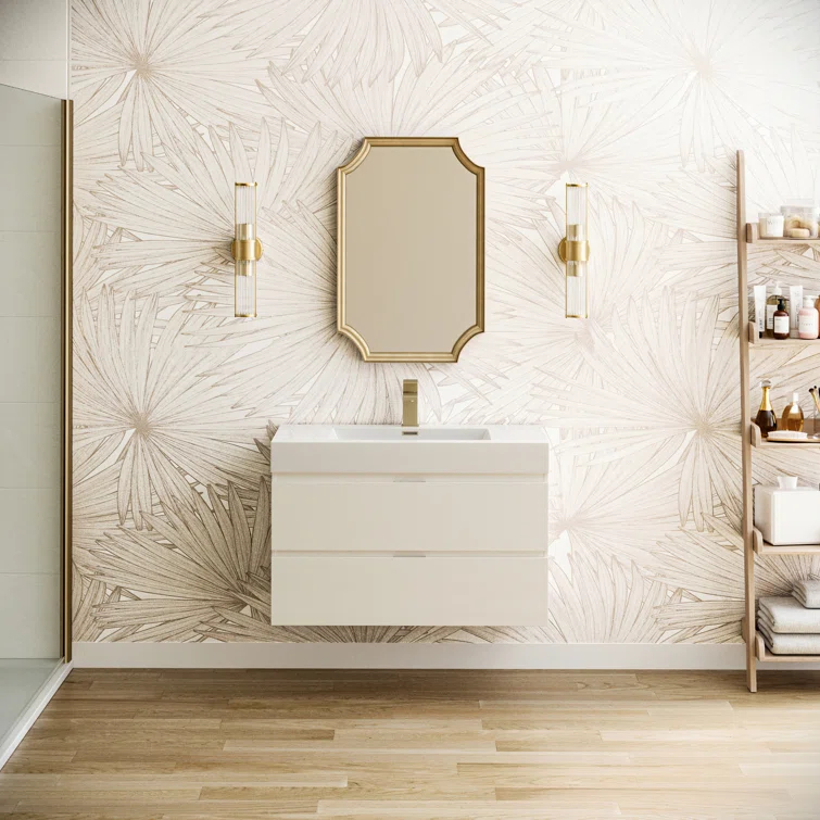 Fresca Valencia 36" Wall Mount Single Sink Bathroom Vanity with Top and Sink (Faucet Not Included)